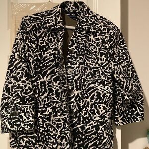 Westbound Petites Wrinkle Free collard 3/4 sleeves button down top/blazer.